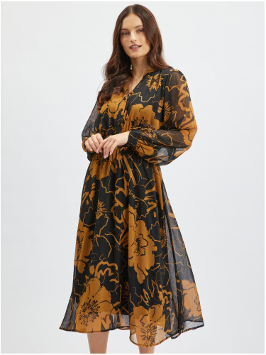 Orsay Brown-Black Women's Floral Midis Dress - Women's