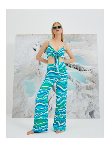 Koton Şahika Ercümen X - Шарени панталони с широк крак