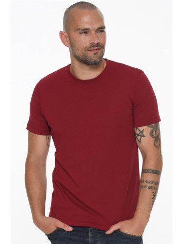 T8569 DEWBERRY BIKE NECK MEN'S T-SHIRT-DARK BURGUNDY