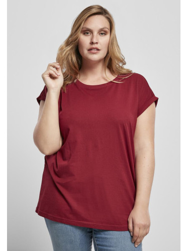 Women's Organic T-Shirt with Extended Shoulder Burgundy