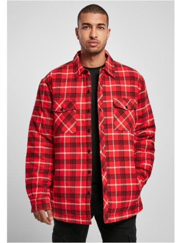 Plaid quilted shirt jacket red/black