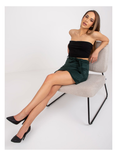 Dark green asymmetrical miniskirt Vercelli