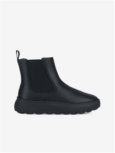 Black Women's Leather Ankle Boots Geox Spherica - Women's