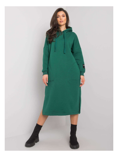 Dark green sweatshirt dress with pockets from Sheffield RUE PARIS