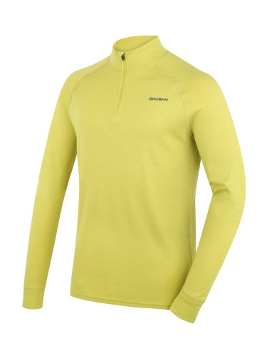 Men's merino sweatshirt HUSKY Aron Zip M lime green