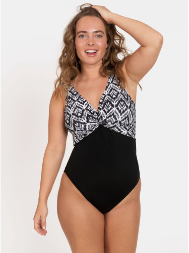 Black patterned one-piece swimsuit DORINA