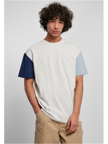 Organic Oversized T-Shirt Colorblock Light Grey