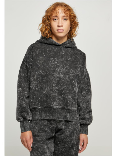 Women's oversized towel with hood, black