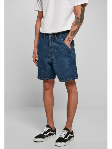 Eco-friendly denim Bermuda shorts washed in indigo