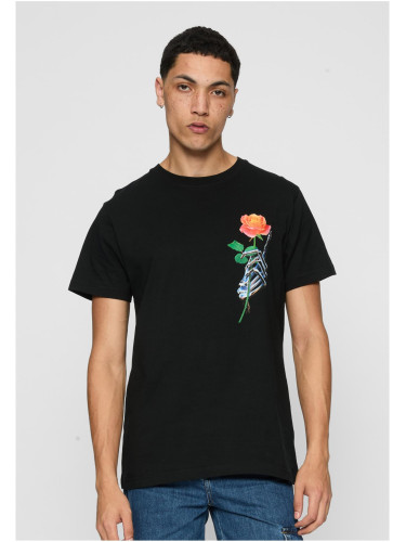 Handmade T-shirt with chrome skeleton black