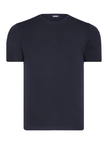 T8569 DEWBERRY BIKE COLLAR MENS T-SHIRT-PLAIN NAVY BLUE