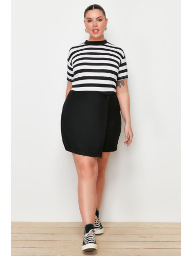 Trendyol Curve Black Shorts Skirt Woven Plus Size Skirt