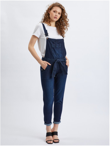 Orsay Navy Blue Women's Slim Fit Bib Jeans - Women's