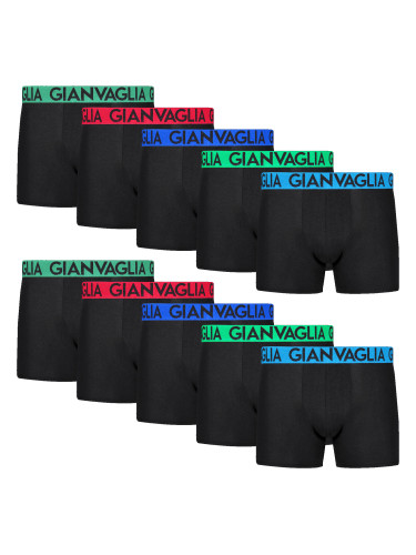 10PACK Men's Boxer Shorts Gianvaglia Black