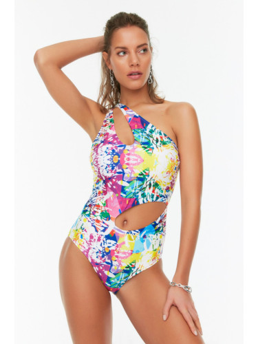 Дамски бански костюм. Trendyol Brush Paint Effect