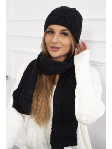 Women's set with scarf Marlena K416 black