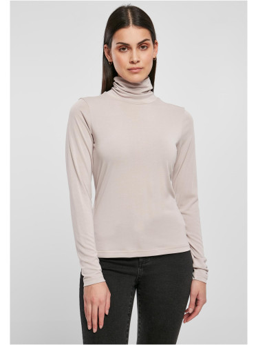 Women's modal turtleneck with long sleeves in warm gray