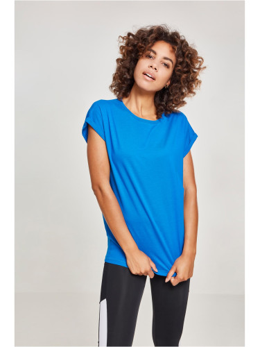 Women's T-shirt with extended shoulder light blue