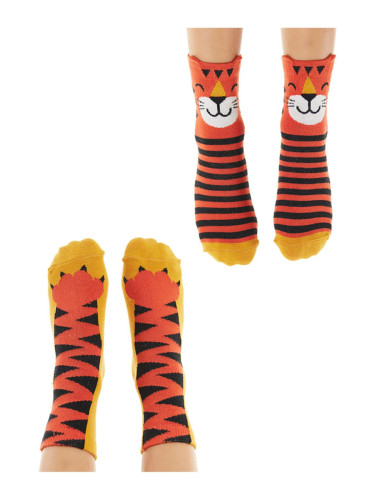 Denokids Tiger Boys 2-Pair Crewneck Sock Set