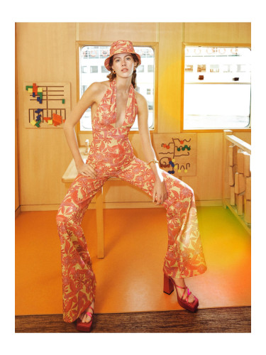 Koton Floral Barbell Jumpsuit