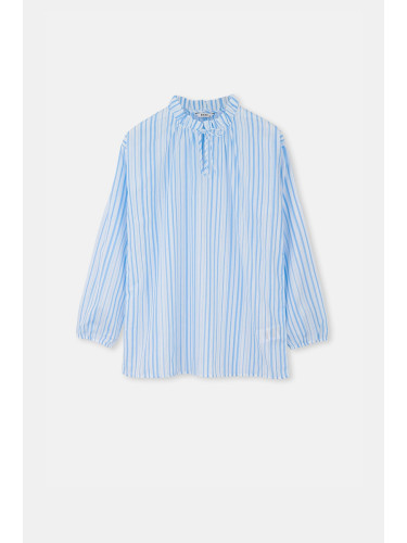 Dagi White Blue Stripe Patterned Shirt