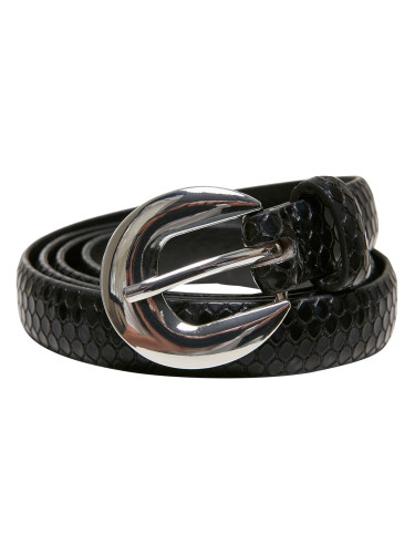 Women's Synthetic Leather Snake Black Belt