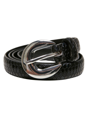 Women's Synthetic Snake Leather Belt Black