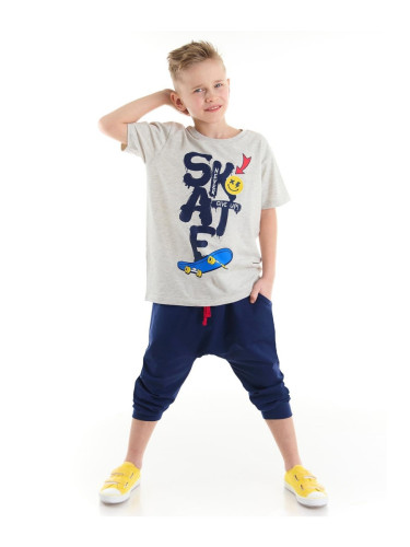 mshb&g Blue Skateboard Boy T-shirt Capri Shorts Set