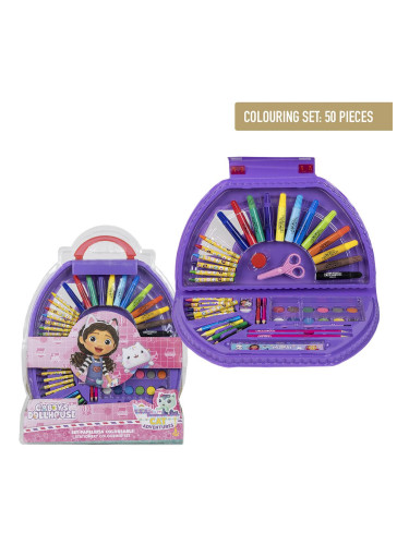 COLOURING STATIONERY SET 50 PIEZAS GABBY´S DOLLHOUSE