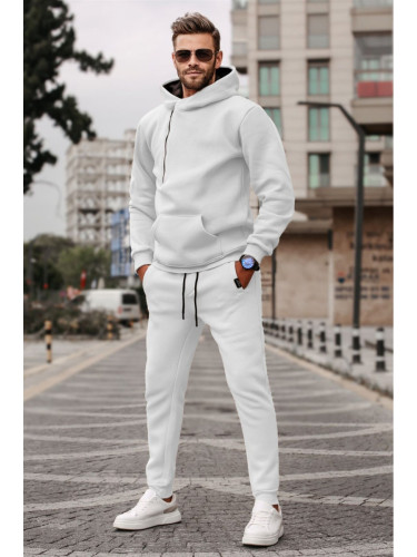 Madmext White Men's Tracksuit Set 5634