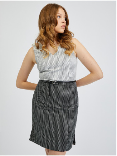Orsay Grey-Black Checkered Dress - Ladies