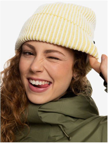 Light Yellow Women's Ribbed Beanie Roxy Ozalee - Women