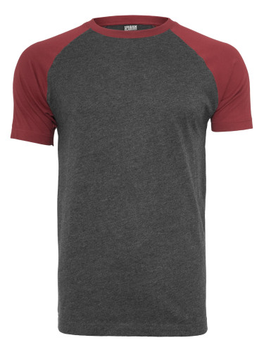 Raglan Contrast Tee cha/burgundy