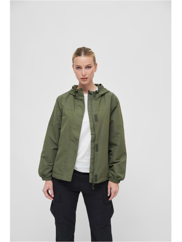 Women's summer windbreaker with front zipper olive