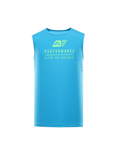 Men's quick-drying tank top ALPINE PRO MIXED neon atomic blue