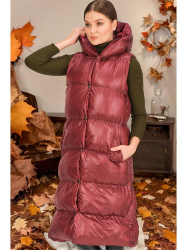 Z6734 DEWBERRY XEXESE WOMEN'S VEST-PLAIN MAROON