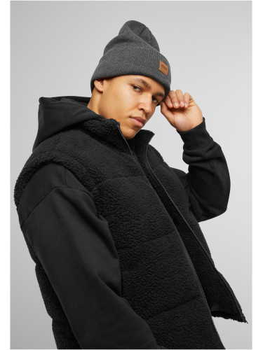 Unisex Cap Urban Classics Synthetic Leatherpatch Long Beanie