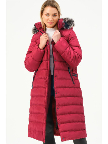 Z6779 DEWBERRY WOMEN'S COAT-BURGUNDY