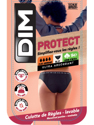 DIM MENSTRUAL NIGHT SLIP - Night and day menstrual panties - black