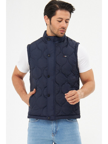 D1fference Men's Waterproof And Windproof Onion Pattern Quilted Navy Blue Vest