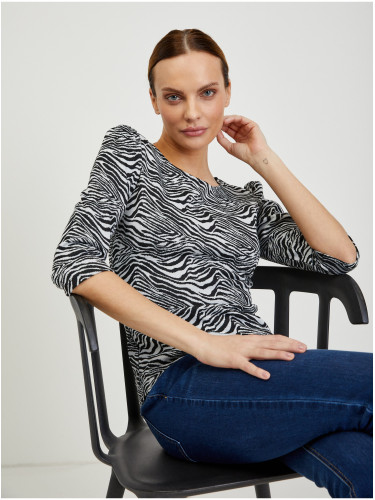 Orsay White and Black Women Patterned T-Shirt - Women