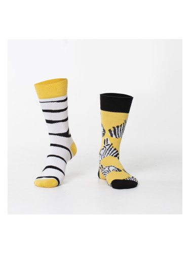 White men's zebra socks