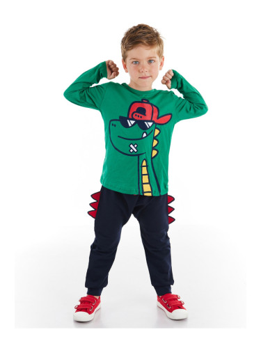 Denokids Dino Boy With Glasses T-shirt and Pants Set