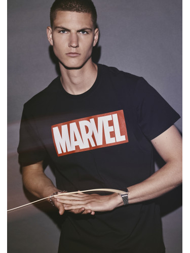 Black T-shirt with Marvel logo