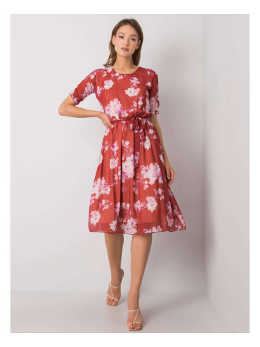 Тухлена рокля с флорални мотиви