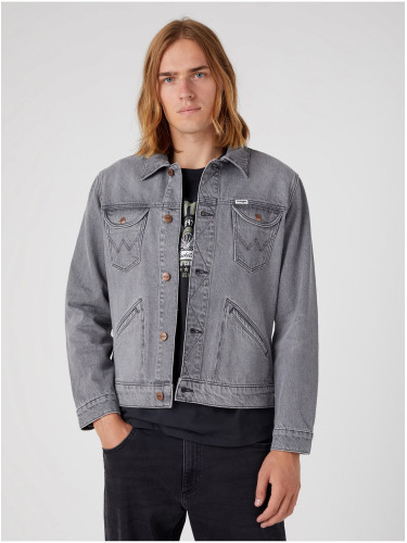 Wrangler Icons Grey Mens Denim Jacket - Men