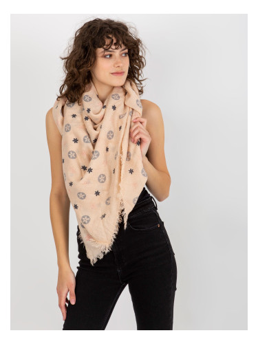 Women's scarf with print - pink