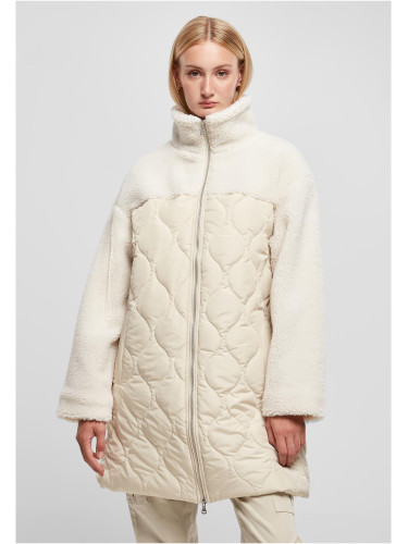 Women's Oversized Sherpa Quilted Coat softseagrass/white sand
