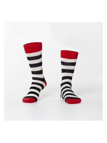 Creamy black striped men's socks