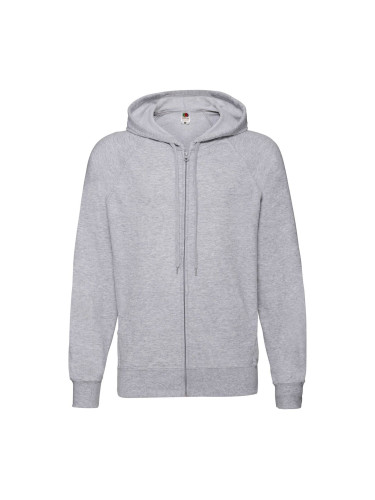 Szara bluza męska z kapturem Lightweight Zip Thru Hooded Sweat Fruit of the Loom